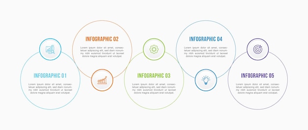 Infografías de línea de tiempo con 5 opciones o pasos para presentaciones de procesos diagrama de flujo de trabajo diagrama de fluxo