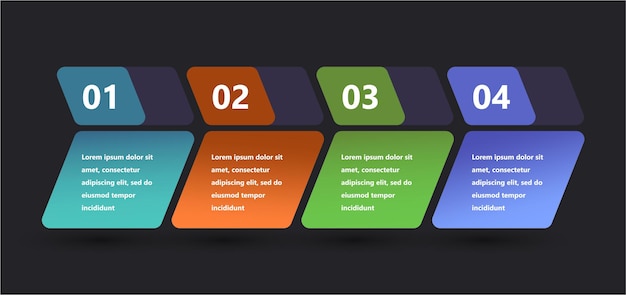 Infografías modernas y creativas hechas en forma de plantilla vectorial Se utilizan colores brillantes y elementos de diseño abstractos Para su uso en presentaciones, diseño web e informes