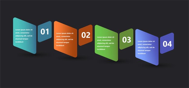 Infografías modernas y creativas hechas en forma de plantilla vectorial Se utilizan colores brillantes y elementos de diseño abstractos Para su uso en presentaciones, diseño web e informes
