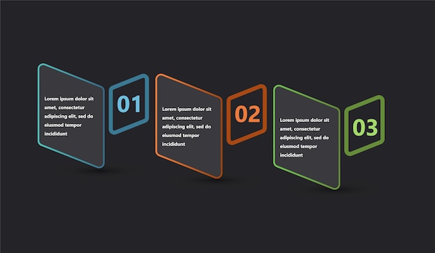 Infografías modernas y creativas hechas en forma de plantilla vectorial Se utilizan colores brillantes y elementos de diseño abstractos Para su uso en presentaciones, diseño web e informes