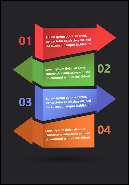 Infografías modernas y creativas hechas en forma de plantilla vectorial Se utilizan colores brillantes y elementos de diseño abstractos Para su uso en presentaciones, diseño web e informes