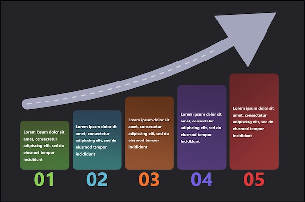 Infografías modernas y creativas hechas en forma de plantilla vectorial Se utilizan colores brillantes y elementos de diseño abstractos Para su uso en presentaciones, diseño web e informes