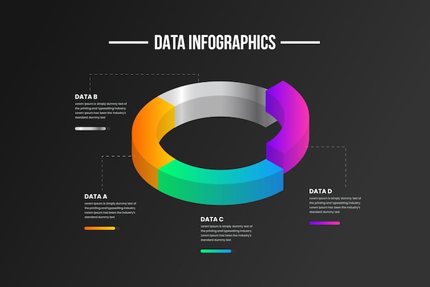 Infografías de negocios modernas de fondo oscuro