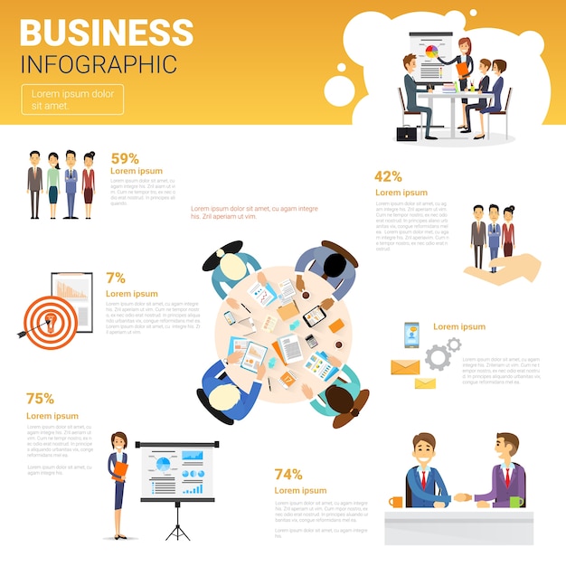 Vector infografías de negocios