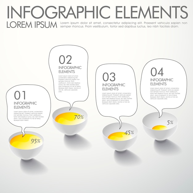 Infografías de opciones abstractas