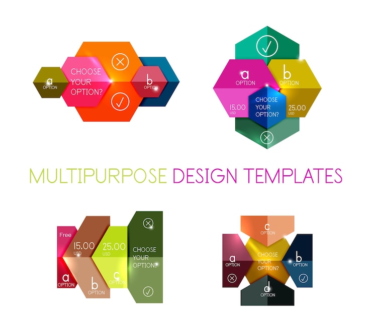 Vector infografías, pancartas y plantillas de papel modernas