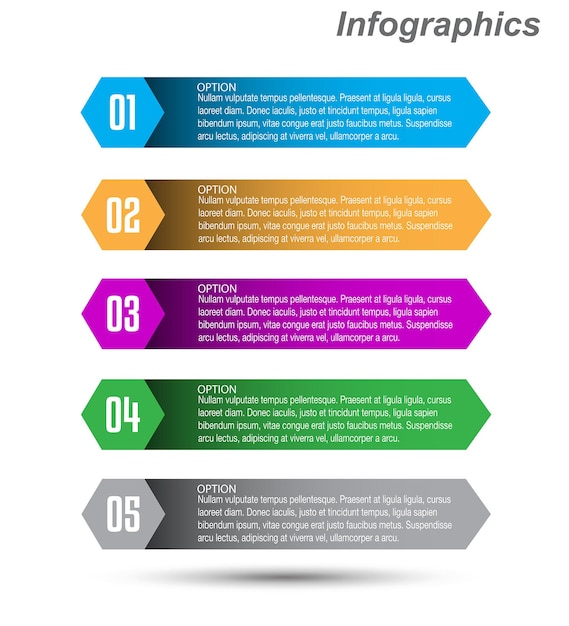 Infografías con pasos y opciones para el diseño de negocios y la plantilla del sitio web