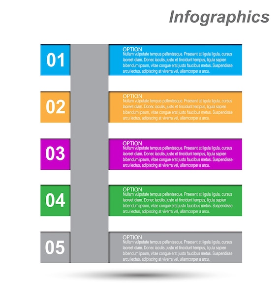 Infografías con pasos y opciones para el diseño de negocios y la plantilla del sitio web
