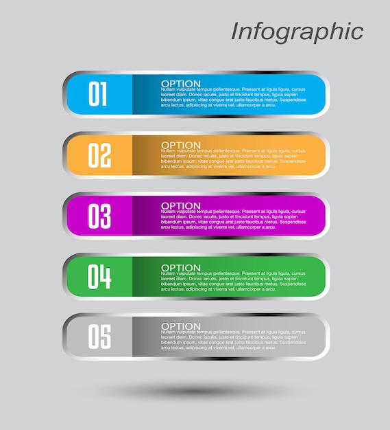 Infografías con pasos y opciones