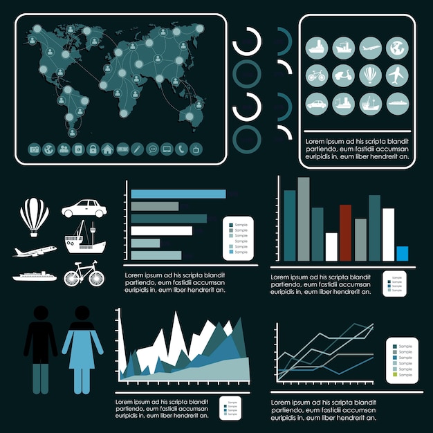 Vector infografías de turismo