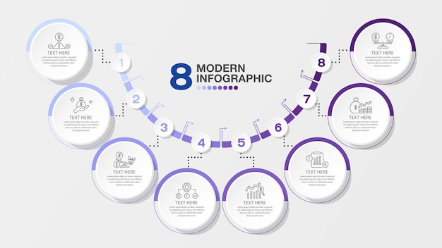 Infográfico 8 proceso Tono azul