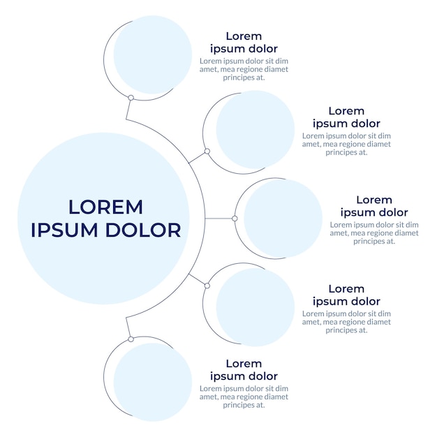 Infográfico de diagrama circular de presentación de las empresas