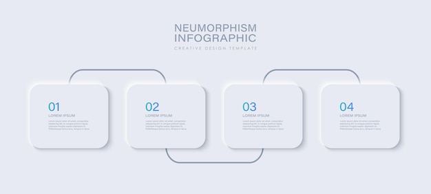 Infográfico de diagrama de flujo neumórfico