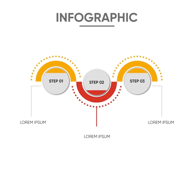 Vector infográfico de pasos de línea de tiempo plana vectorial