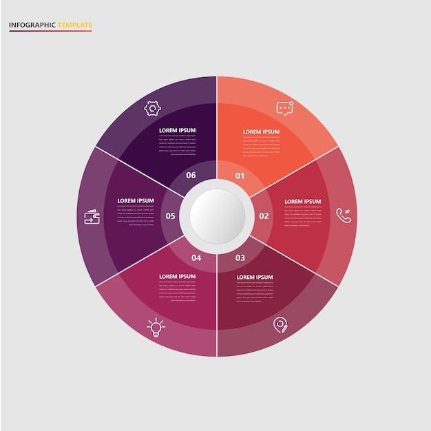 Vector infográfico plantilla de negocios con elementos circulares