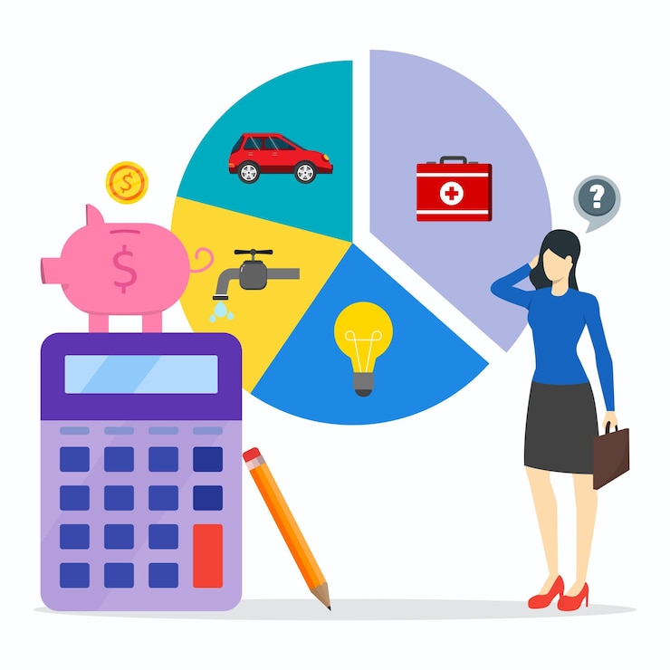 Vector infográfico de presupuesto y planificación financiera