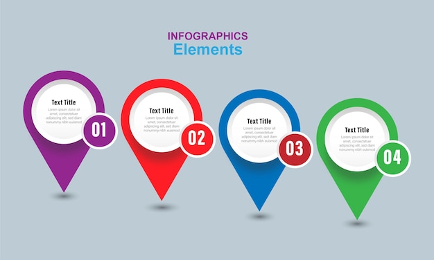 Información colorido nuevo diseño de plantilla pasos 4,5,6 vector premium