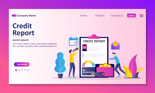 información de puntaje de crédito personal y calificación financiera Página de destino