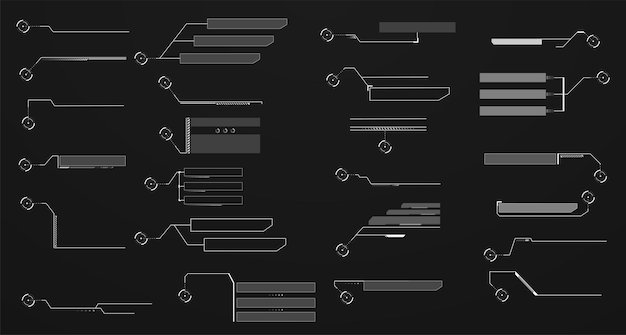 Información toque elementos de encabezados de llamada hud. paneles de interfaz de usuario futurista, menú de comunicación de llamada.