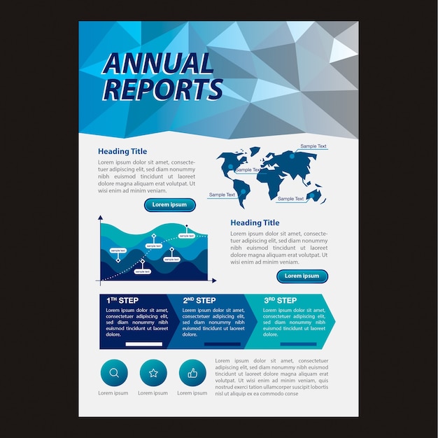 Vector informe anual azul moderno profesional