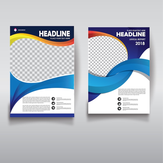 Informe anual del diseño del folleto de portada