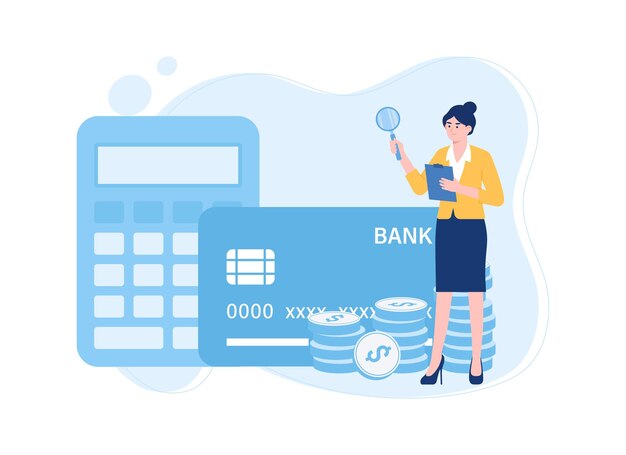 Informe de crédito concepto ilustración plana