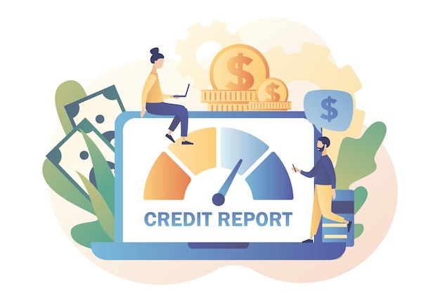 Informe de crédito en línea Calificación crediticia Analistas de personas diminutas Control de riesgo crediticio Puntaje de crédito personal