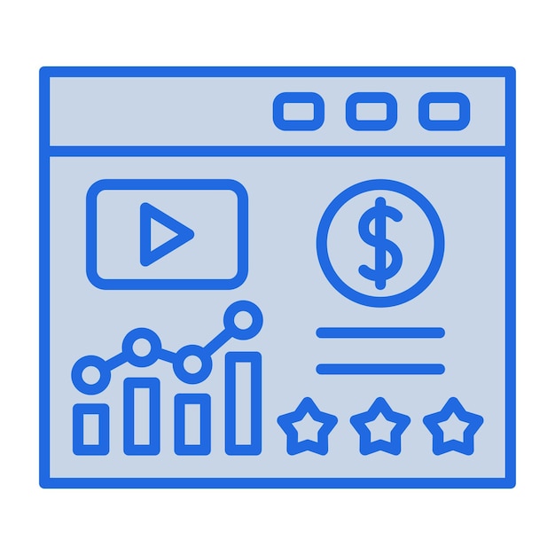 Informe de la ilustración del tono azul de SEO.