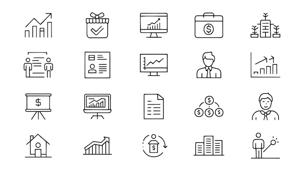 Informe del inversor sobre el crecimiento del proyecto Icono de contorno de trazo editable relacionado con la presentación Ilustración vectorial plana en fondo blanco