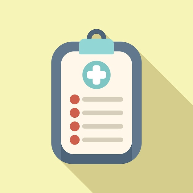 Informe médico con portapapeles y icono de cruz