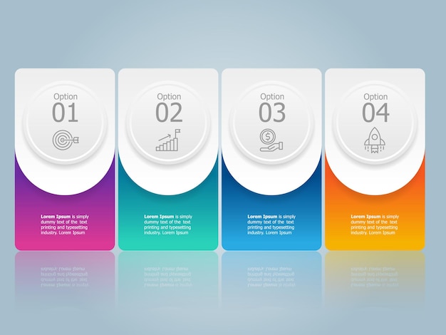 Informe de presentación de elemento de infografía de línea de tiempo horizontal abstracto con iconos de negocios Fondo de ilustración de vector de 4 pasos