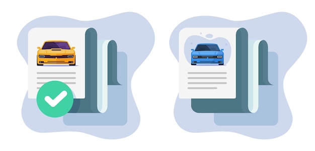 Informe de préstamo de vehículo de automóvil historial de comprobación icono gráfico detalles de registro de automóvil información de automóvil