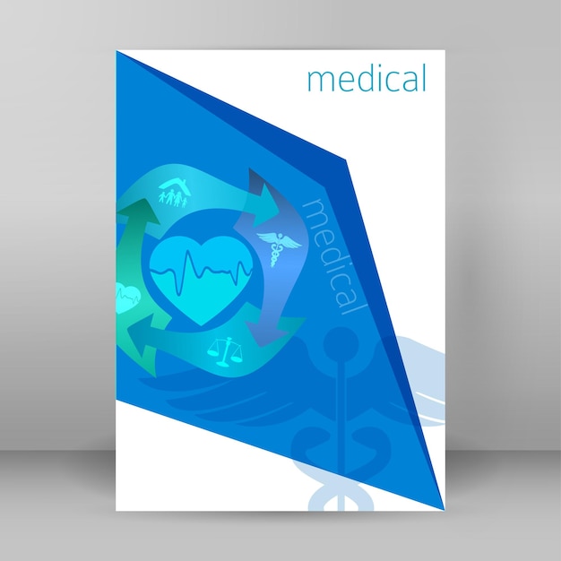 Vector informe de publicidad de folleto de portada de medicina01