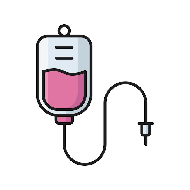 Infundir el vector del icono de la bolsa de sangre simple y moderno