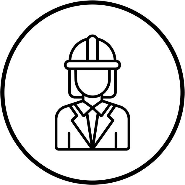 Ingeniera de diseño vectorial Estilo de icono femenino