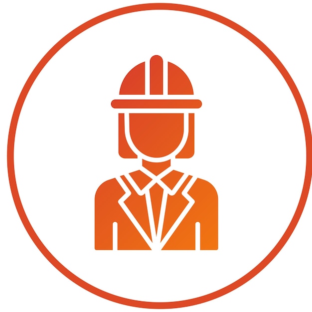 Ingeniera de diseño vectorial Estilo de icono femenino