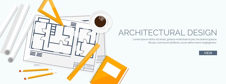 Vector ingeniería y arquitectura ilustración vectorial dibujo y proyecto arquitectónico de construcción