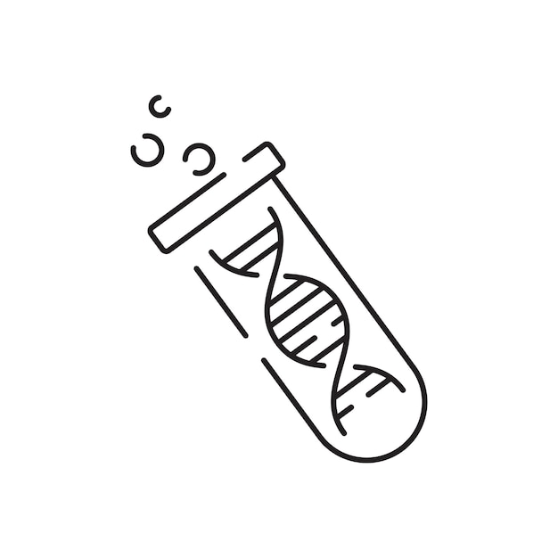 Ingeniería genética línea vectorial icono Investigación de laboratorio de genética Ciencia agrícola esquema signo símbolo lineal vector ilustración plana