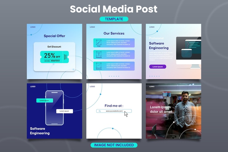 Vector ingeniería de software ig plantilla de redes sociales
