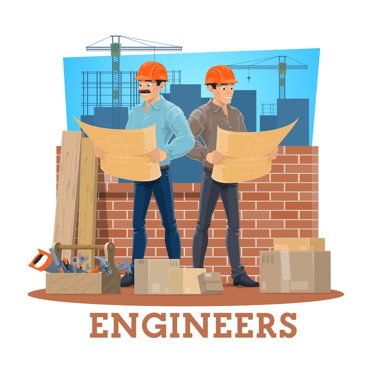 Vector ingeniero y arquitecto de la industria de la construcción.