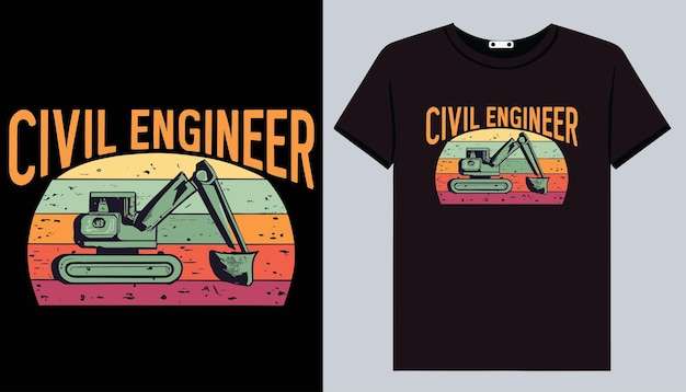 Ingeniero civil diseño de camiseta ingeniería construcción