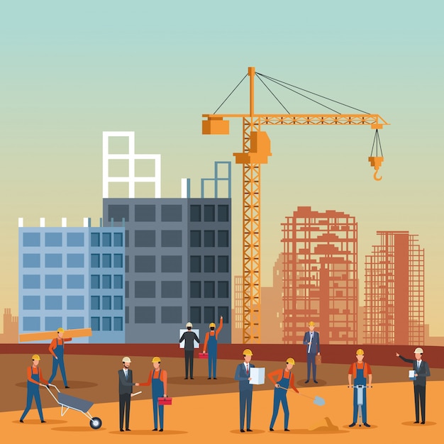 Ingeniero de construcción de dibujos animados | Vector Premium Ingeniero de construcción de dibujos animados | Vector Premium