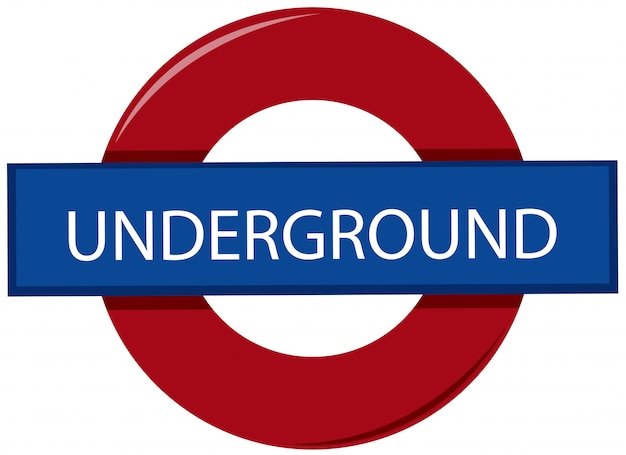 Inglaterra underground sign en el fondo blanco