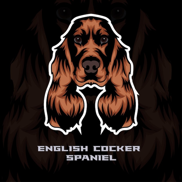 Vector inglés cocker spaniel perro cara vector stock ilustración perro mascota logotipo perro cara logotipo vector