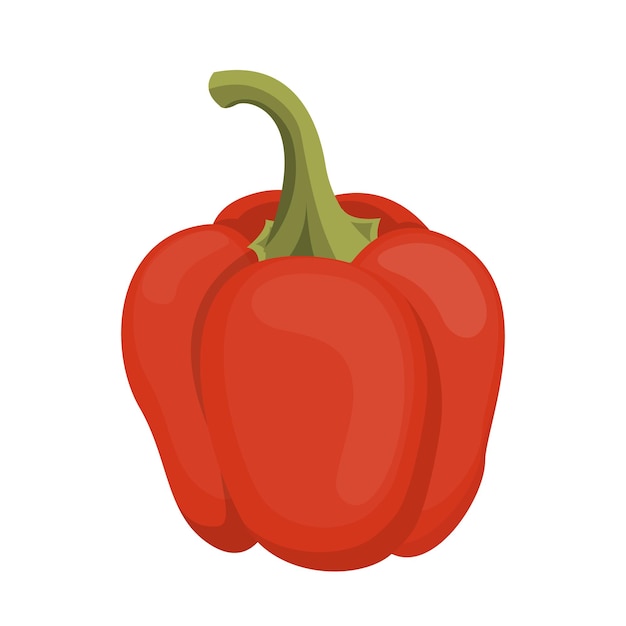 Ingrediente de alimentos frescos pimienta roja vegetal vector de dibujos animados ilustración aislada