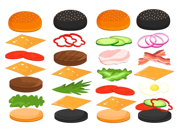 Ingredientes de hamburguesa para sandwich de hamburguesa