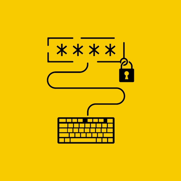 Vector ingrese el concepto de contraseña ingrese el icono del código del sistema de seguridad combinación de código pin en el teclado diseño plano de ilustración vectorial bloqueo protegido por contraseña