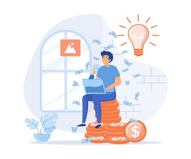 Ingresos en línea del trabajo independiente Los profesionales independientes ganan dinero e ingresos Salario pasivo por Internet