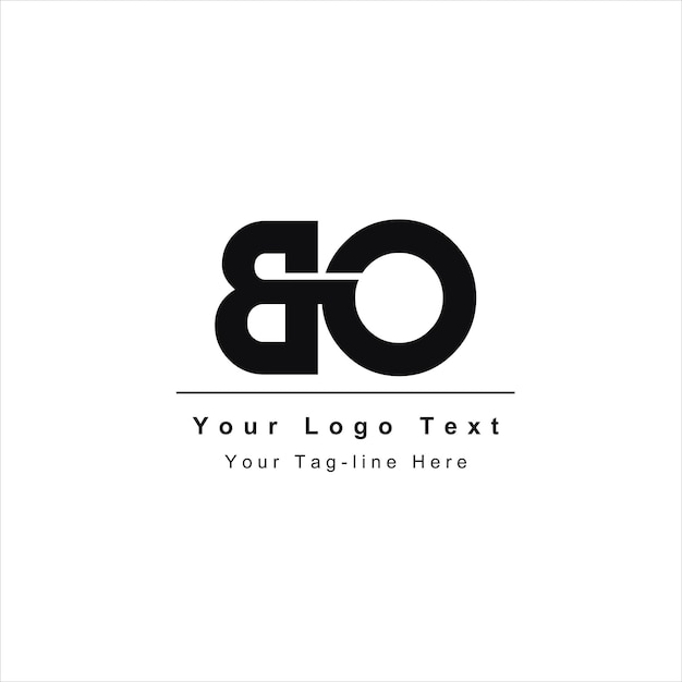 Inicial BO OB BO logotipo de icono de letra basado en inicial