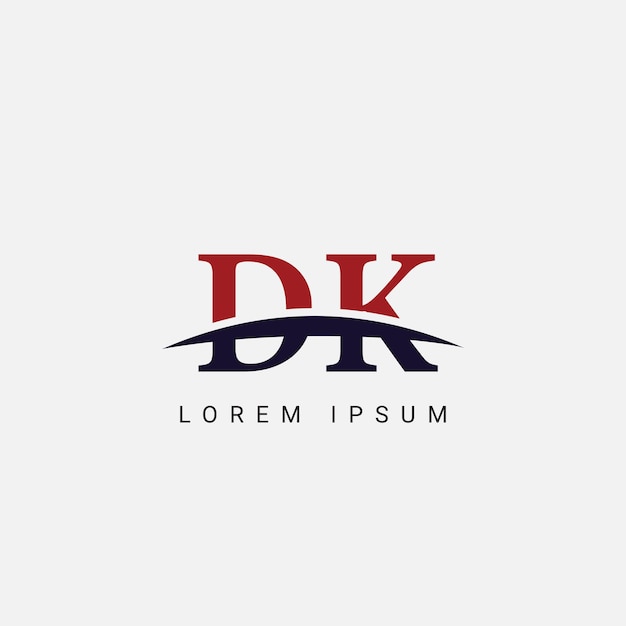 Inicial D K DK Letra plantilla vectorial de diseño de logotipo Símbolo gráfico para la identidad empresarial corporativa
